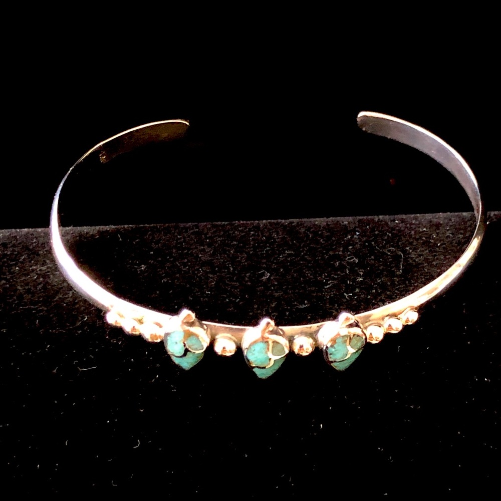 Native American Turquoise Cuff Bracelet 925 Silver Jewelry